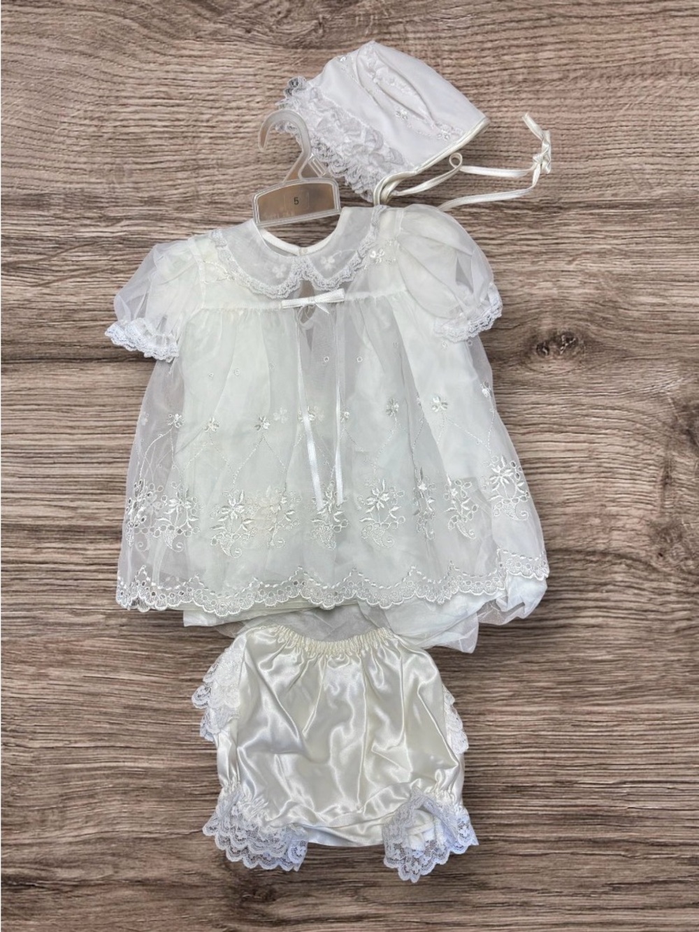Vintage Baby Christening Outfit 3 piece 6-12 months
